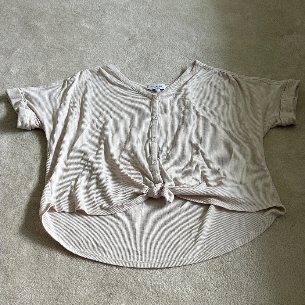 Gilli Cream Button-Down Women Top